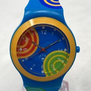 Tatiri Watch Women Men 40mm Blue Rainbow Teacher Colorful New Battery 9"